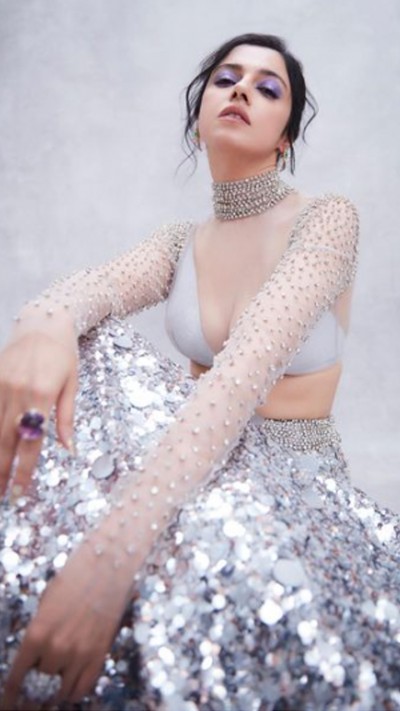 Divya Kosla's breathtaking look in a silver glittery dress