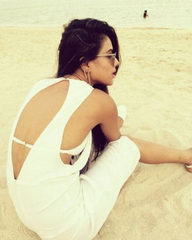 Nia sharma  is a on a vacation and not with someone but alone!