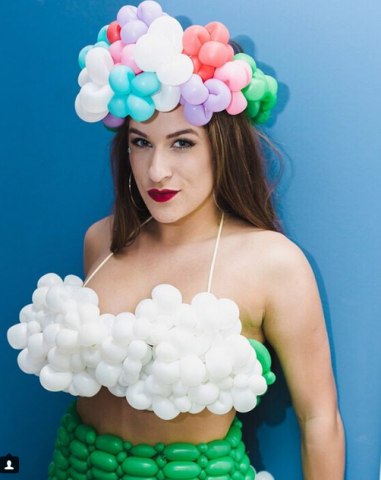 Beyond the normal imagination;this lady made beautiful dresses with balloons !