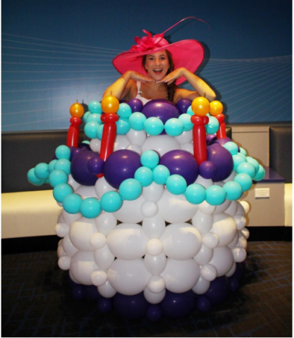 Beyond the normal imagination;this lady made beautiful dresses with balloons !