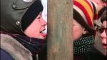 OMG! Tongue of people gets stick on a pole!