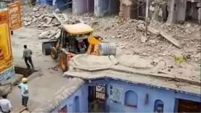 Three officers suspended for demolition of ancient temple in Alwar, but still no action against Congress MLA