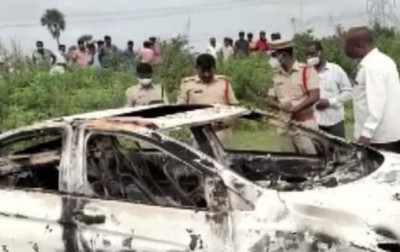 Telangana: Former BJP leader found dead in his burnt car's trunk