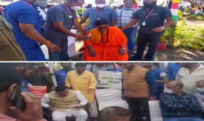 Bhopal: Narottam Mishra insulted; Pragya Thakur hospitalised during plantation program