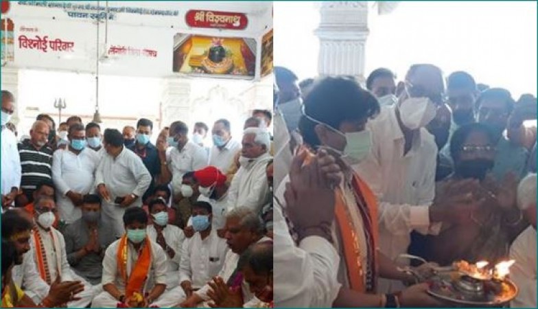 Jyotiraditya Scindia on Malwa tour: Visits Pashupatinath temple in Mandsaur, reachs union office