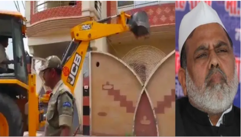 Yogi govt's bulldozers run on the cells of absconding former BSP MLC Haji Iqbal