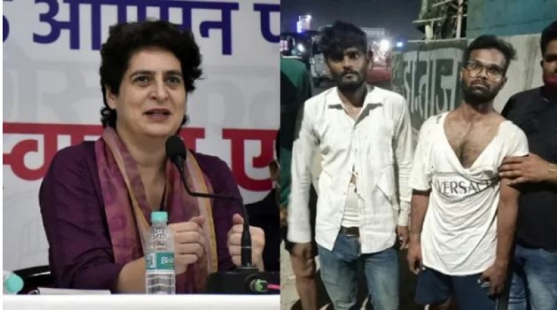 Congressmen beat up unemployed youth who came to meet Priyanka. Watch Video