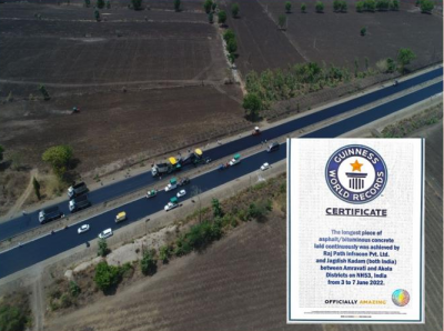 75 km road built in 105 hours 33 minutes, Nitin Gadkari shares photo of this good news