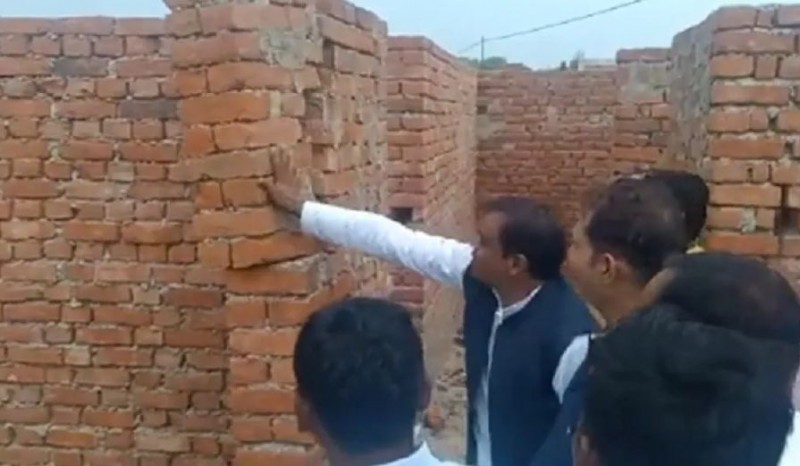 The wall of the engineering college collapsed as soon as the MLA hit the hand, people were shocked to see the video