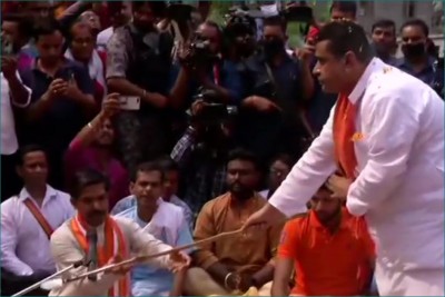 Bengal Election: Suvendu set out to fill pamphlet by doing pooja, roadshow with 3 union ministers