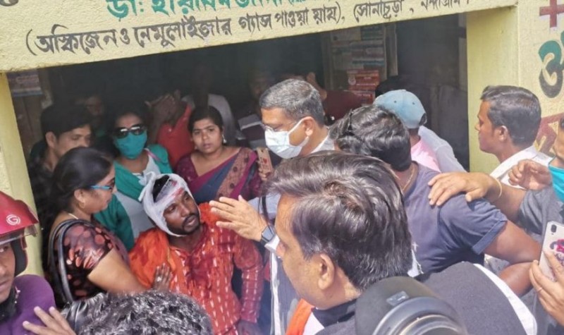 बंगाल चुनाव: नंदीग्राम में धर्मेंद्र प्रधान की रैली पर हमला, भाजपा कार्यकर्ता का सिर फटा, TMC पर आरोप