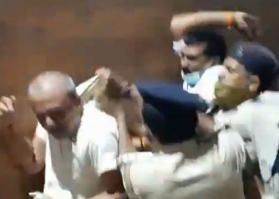 Bihar Assembly Ruckus, Bihar Police thrashes RJD MLAs inside state assembly