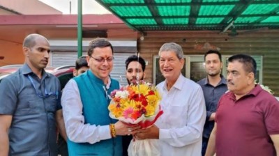 CM Dhami meets Harish Rawat, shares post, says ex-CM - 'Didn't call meekly to swearing-in ceremony'