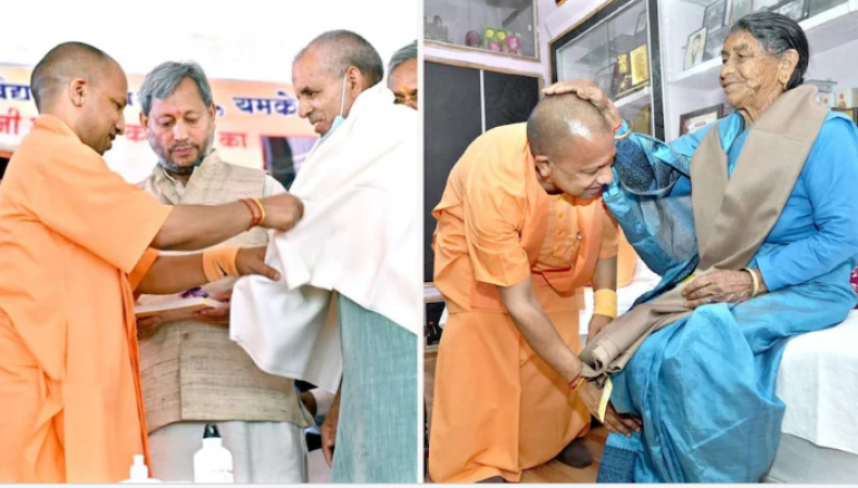 'Mother's blessings, Guru was given Dakshina', after 28 years like this, CM Yogi's night passed in the ancestral house