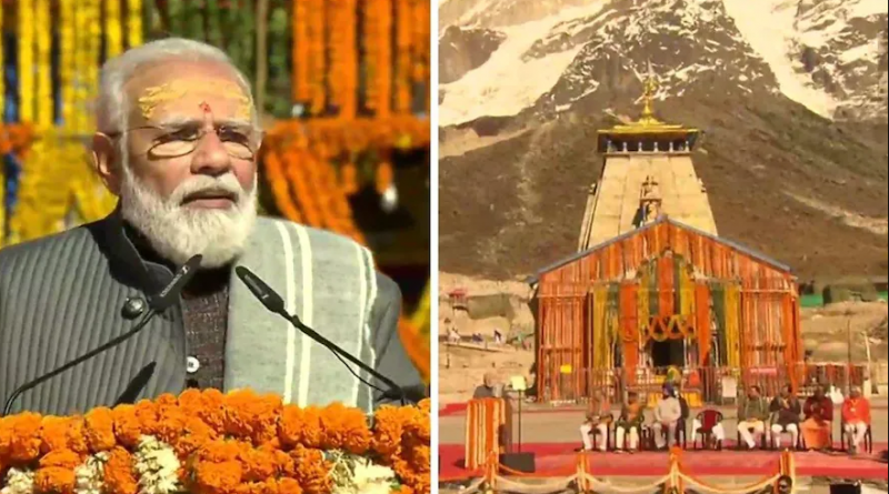 First puja performed in the name of PM Modi as soon as kedarnath dham's vaults open, CM Dhami seeks blessings