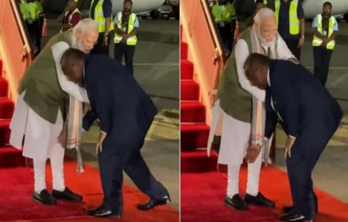 The PM of Papua New Guinea touched the feet of Prime Minister Modi! Sanjay Raut made fun of it