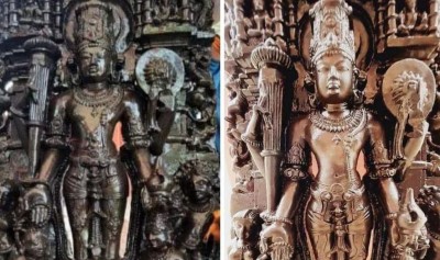 Rare 1200-year-old statue of Lord Vishnu found during excavation of mound in UP