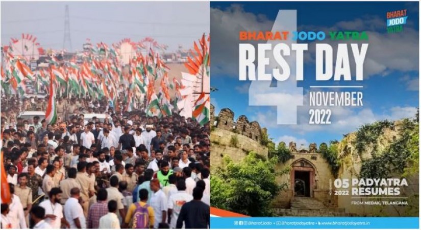 तेलंगाना में रुकी भारत जोड़ो यात्रा, शनिवार को मेडक से फिर होगी शुरू