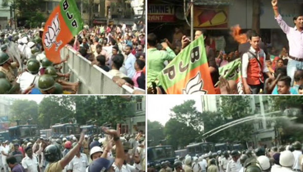 Kolkata: BJP surrounds government on public interest issue, police beaten up badly