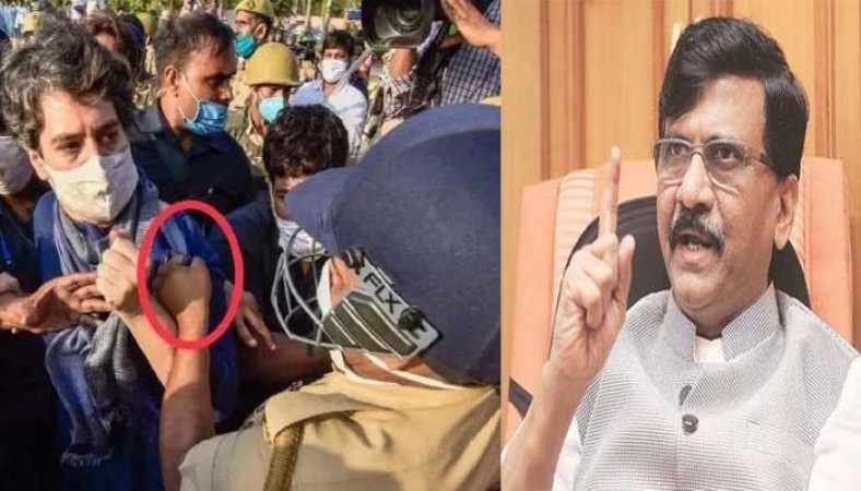 पुरुष पुलिसकर्मी ने प्रियंका के गिरेबान पर डाला हाथ, गुस्साए संजय राउत ने कह दी बड़ी बात