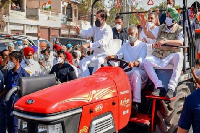 Farm Law: Last day of Rahul Gandhi's tractor rally, entry stopped in Haryana