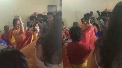 Nusrat Jahan seen dancing during Durga Puja, video going viral