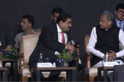 CM Gehlot praised Gujratis in front of Gautam Adani