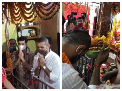 Chirag Paswan visits Patan Devi temple to seek the blessings on his birthday