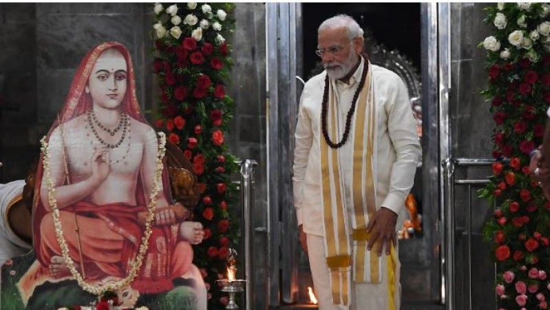 PM Modi seen in incredible look at Adi Shankaracharya's birthplace