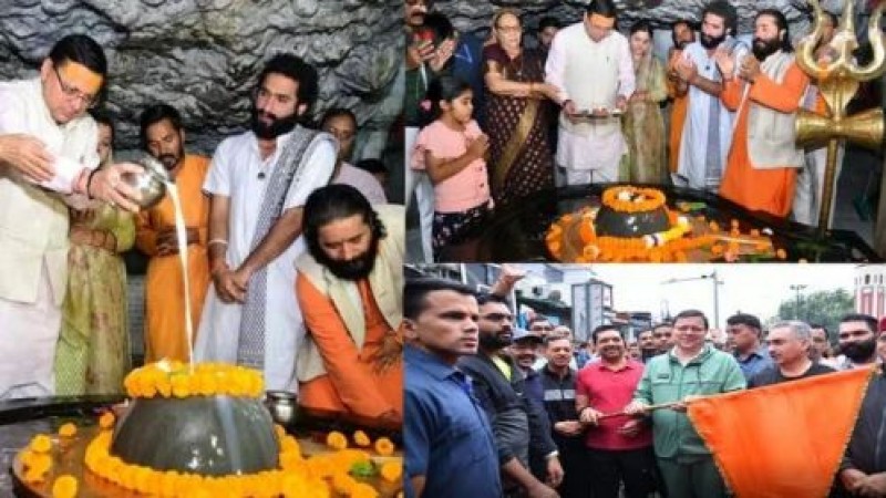 CM Dhami reaches Tapkeshwar Mahadev on his birthday