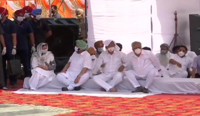 Punjab CM sitting on dharna against agriculture law