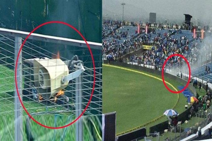 भारत ऑस्ट्रेलिया मैच के दौरान लगी आग, टला बड़ा हादसा