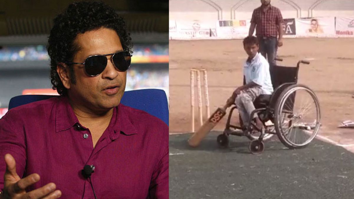 Video: Sachin Tendulkar gifts cricket kit to specially-abled Bastar kid