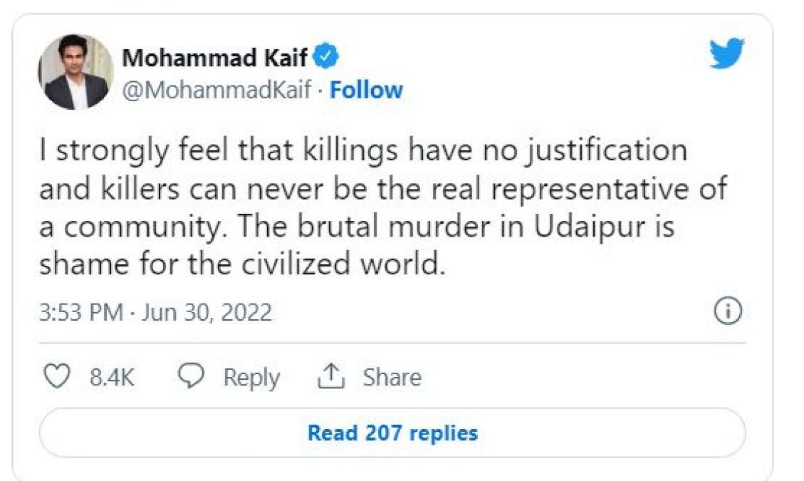 'हत्यारे समुदाय के सच्चे प्रतिनिधि नहीं हो सकते', कन्हैया लाल की हत्या पर बोला यह मशहूर मुस्लिम क्रिकेटर