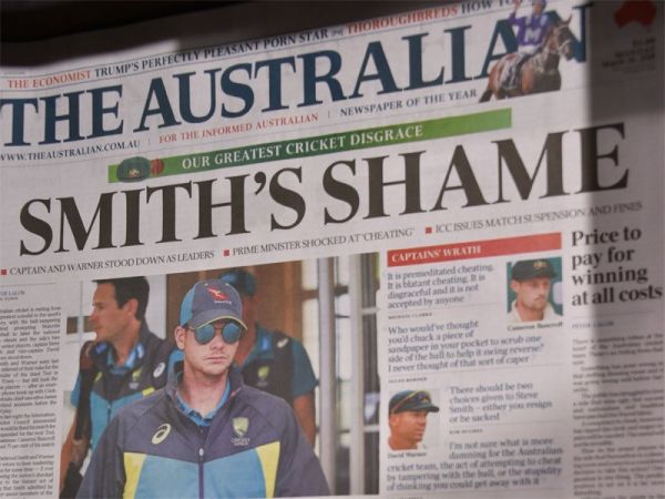 ऑस्ट्रेलियाई मीडिया ने भी कहा शर्मनाक स्मिथ