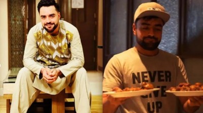 गुजरात टाइटन्स के खिलाड़ियों ने मनाई ईद, रशीद खान ने ख़ास अफगानी डिश बनाकर सबको खिलाई