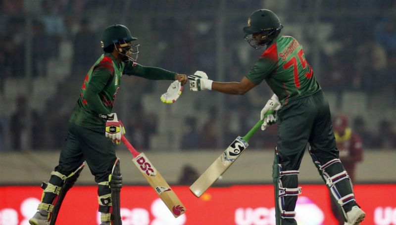 बारिश से बाधित मुकाबले में बांग्लादेश ने वेस्टइंडीज को दी पांच विकेट से मात