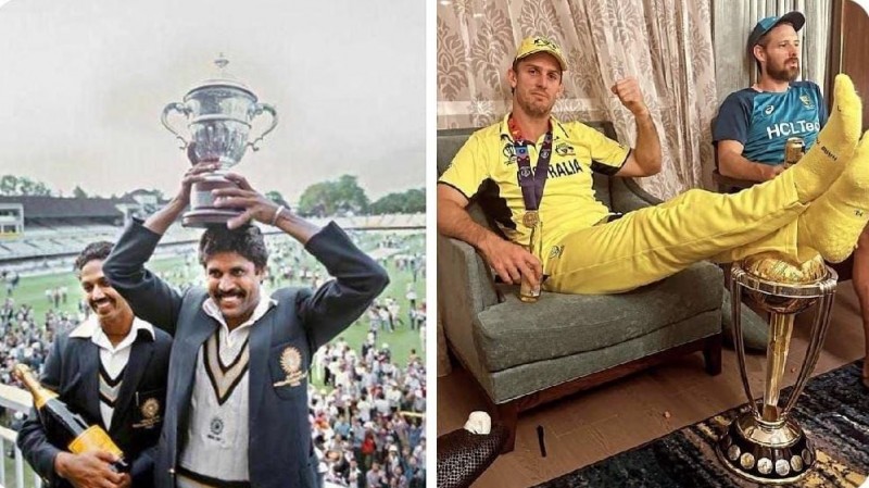 World Cup ट्रॉफी की दो तस्वीरें ! भारत और पश्चिम की संस्कृति का अंतर दिखा आपको ?