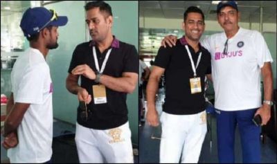 Dhoni met the team India after Ranchi Test,  BCCI shared the photo