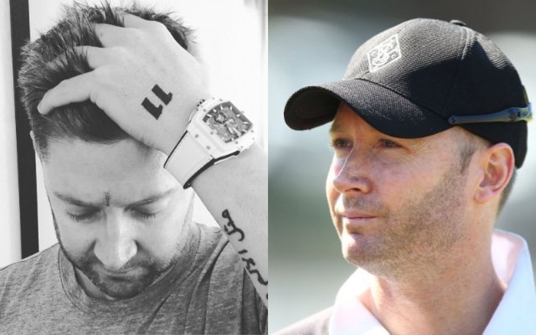 Michael Clarke's warning after he has skin cancer removed from his forehead