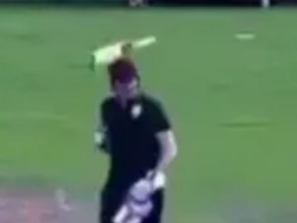 VIDEO: After being run out, batsman raged on fellow player, hitten bat on the chest!