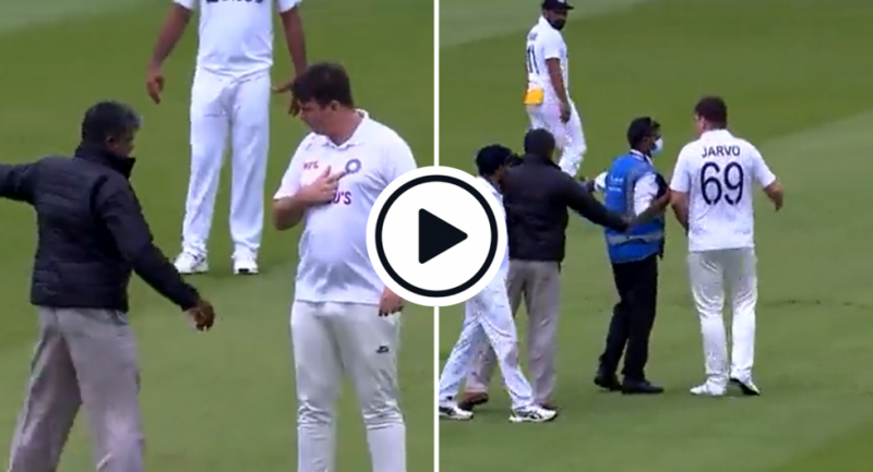Watch video: Pitch invader pretends to be Indian fielder