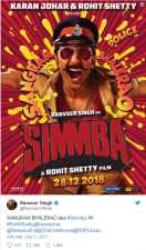 Simmba poster release starrer  Ranveer Singh