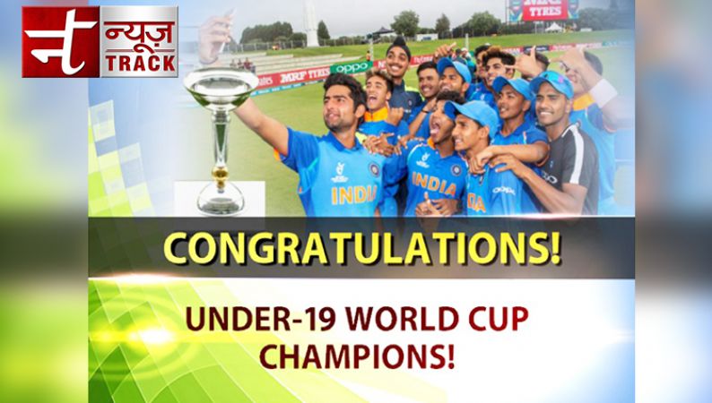 India celebrates ICC World Cup under-19 victory