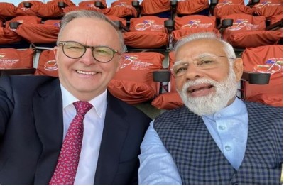 Modi, Anthony Albanese watch cricket match in Ahmedabad
