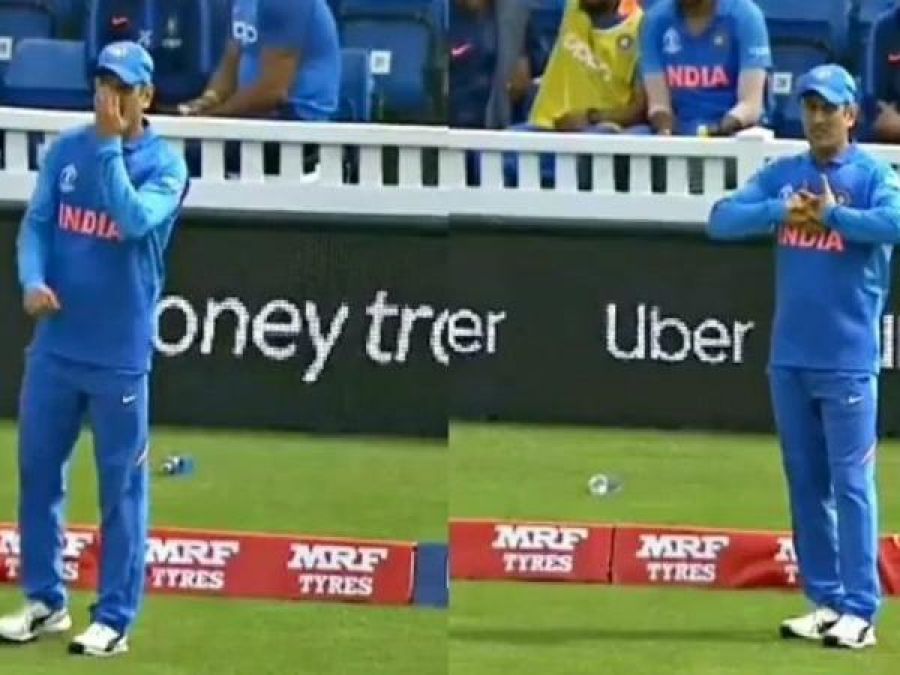 Watch Video: MS Dhoni comes for fielding after giving wicketkeeping gloves to Dinesh Karthik