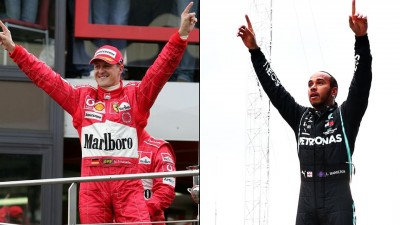 Lewis Hamilton equals Schumacher's world title record, Formula 1 race