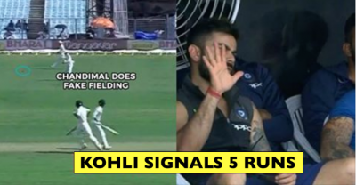 Chandimal fake fielding, Virat signals 5 runs