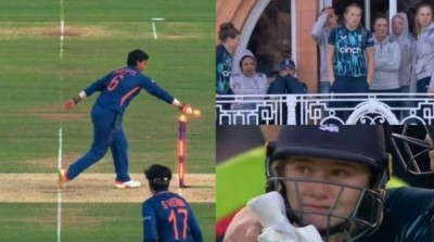 England's dressing room left stunned after Deepti's run-out, Watch