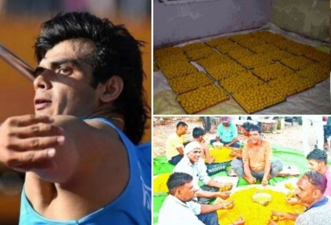 A feast of 30 thousand people started at the house of medalist Neeraj Chopra